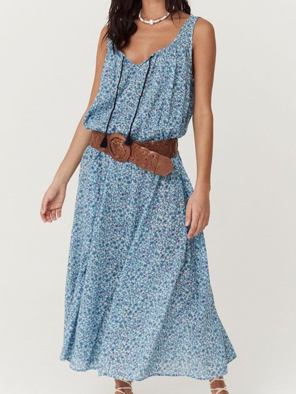 Spell Light Blue Floral Maxi Dress